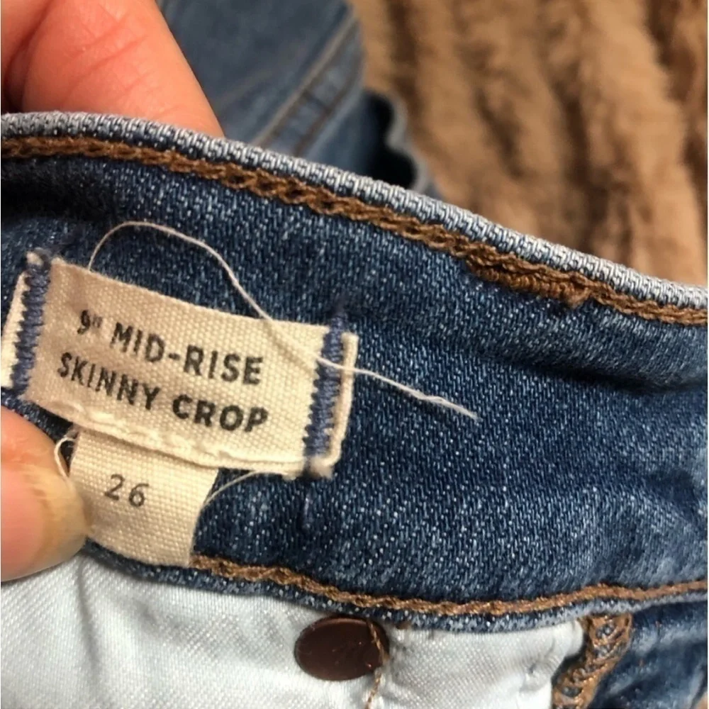 Madewell 9” Mid-Rise Skinny Crop Blue Jeans
